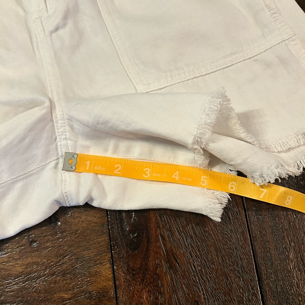 Aerie High Waist White Linen Blend Frayed Shorts - Picture 8 of 10